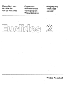 Cover Euclides jaargang 60 nummer 2