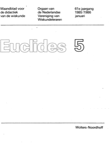 Cover Euclides jaargang 61 nummer 5