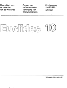 Cover Euclides jaargang 61 nummer 10
